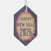 Neues Abstraktes Planet - Glück im neuen Jahr 2026 Ornament Aus Glas (Vorderseite Rechts)