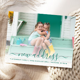 Neues Address-Foto Aquamarines Skript Postkarte