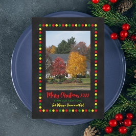 Neues Address-Foto mit Weihnachtsbeleuchtung Einladung