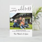 Neues Address-Foto und elegante Skriptverschiebung Ankündigung (Stehend Vorderseite)