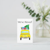 Neues Address gelbes Taxi mit Weihnachtsgeschenken Visitenkarte (Stehend Vorderseite)