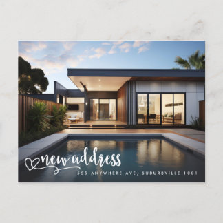 Neues Address Moving House Zuhause-Foto Feiertagspostkarte