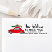 Neues Address Red Car mit Weihnachtsbaumlabel (Insitu)