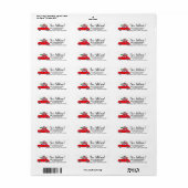 Neues Address Red Car mit Weihnachtsbaumlabel (Vorne)