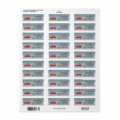 Neues Address Red Fiat 500 Weihnachtsbaumlabel (Vorne)