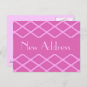 Neues Adressenrosa Muster Ankündigungspostkarte (Vorne/Hinten)
