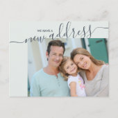 Neues Adressskript Elegantes Foto Verschieben Ankündigungspostkarte (Vorderseite)