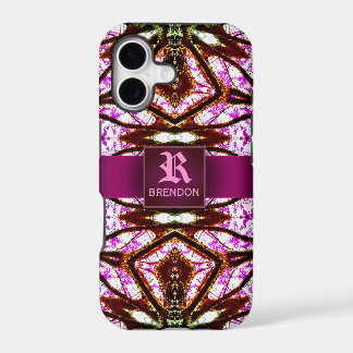 Neues Alter rosa Batik Muster Custom Monogram