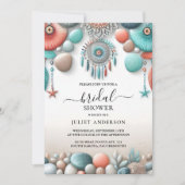 Neues Aqua Sand Brautparty gestapelt Einladung (Vorderseite)