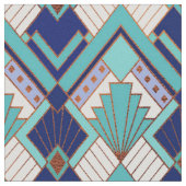 Neues Aqua und Blue Art Deco Stil Stoff (Nahaufnahme)