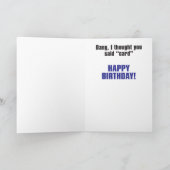 Neues Auto-humorvolle Geburtstags-Karte Karte (Innenseite)