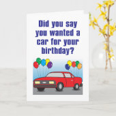 Neues Auto-humorvolle Geburtstags-Karte Karte (Gelbe Blume)