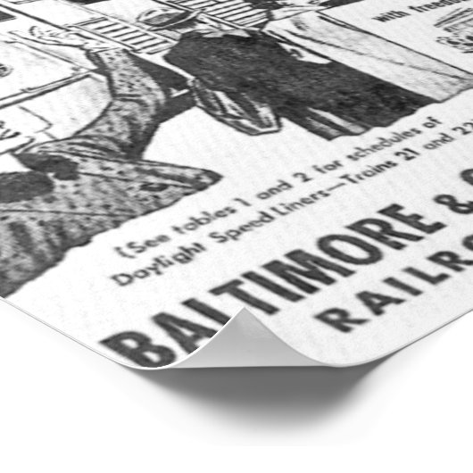 Neues B&O Budd Built Daylight Speedliners Plakate (Ecke)