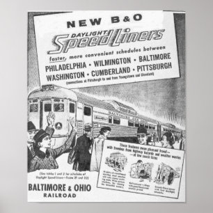 Neues B&O Budd errichtete Tageslicht Speedliners Poster
