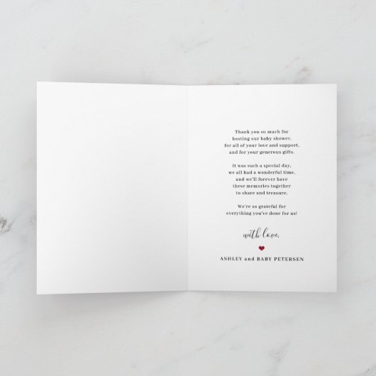 Neues Baby 3 Foto Collage elegante danke Karte (Innenseite)