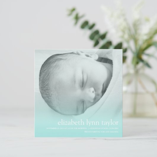 Neues Baby Ankündigung (Stehend Vorderseite)