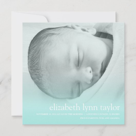 Neues Baby Ankündigung (Vorderseite)