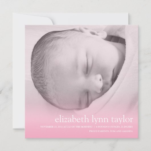 Neues Baby Ankündigung (Vorderseite)