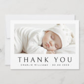 Neues Baby Ankündigung Foto Dankeschön Karte (Vorderseite)