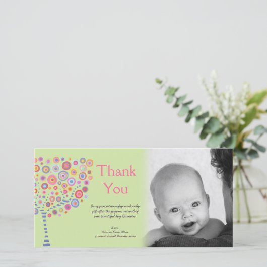 Neues Baby-Ankunfts-Geschenk danken Ihnen Dankeskarte (Stehend Vorderseite)