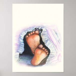 Neues Baby - Babyfüßprint Poster