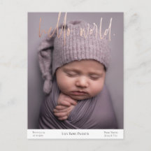 Neues Baby Birth Announcement Foil Postcard