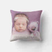 Neues Baby Birth Announcement Kinderzimmer Kissen (Rückseite)