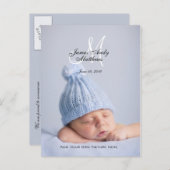 Neues Baby Boy Ankündigung Foto Postkarten (Vorne/Hinten)