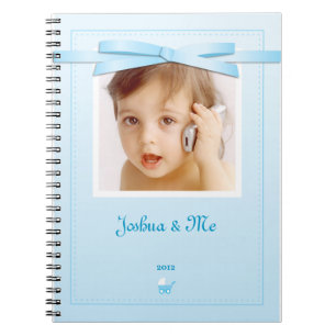 Neues Baby Boy Blue Ribbon Notebook Notizblock
