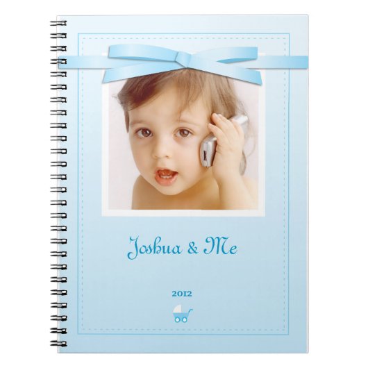 Neues Baby Boy Blue Ribbon Notebook Notizblock (Vorderseite)
