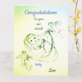 Neues Baby Boy Cherub Design Gruß Karte (Gelbe Blume)