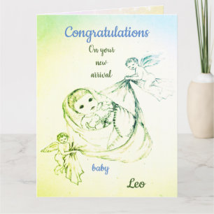 Neues Baby Boy Cherub Design Gruß Karte