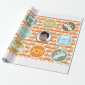Neues Baby Boy Foto Wrapping Paper Geschenkpapier (Ungerollt)
