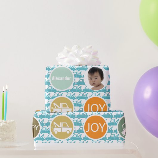 Neues Baby Boy Foto Wrapping Paper Geschenkpapier (Partygeschenke)