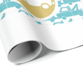 Neues Baby Boy Foto Wrapping Paper Geschenkpapier (Rolleneckpunkt)