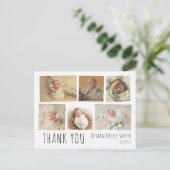Neues Baby Dankeschön Karte Foto Collage (Stehend Vorderseite)