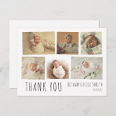 Neues Baby Dankeschön Karte Foto Collage (Vorne/Hinten)