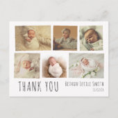 Neues Baby Dankeschön Karte Foto Collage (Vorderseite)