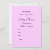 NEUES Baby Dusche Party Rosa Silber Einladung (Rückseite)