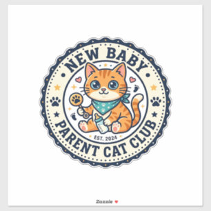 Neues Baby-Eltern-Katze-Katze-Mama-Geschenkidee -  Aufkleber