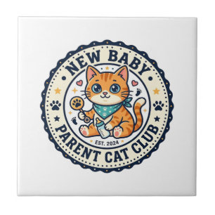Neues Baby-Eltern-Katze-Katze-Mama-Geschenkidee - Fliese