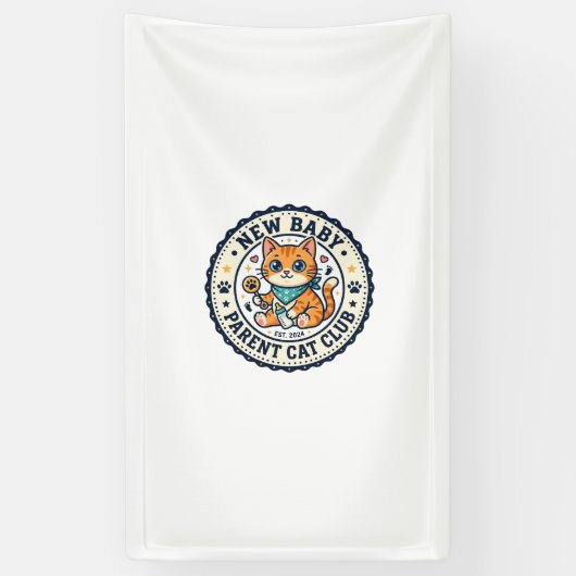 Neues Baby-Eltern-Katze-Katze-Mutter-Geschenkidee Banner (Vertikal)
