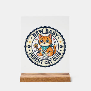 Neues Baby-Eltern-Katze Katzen-Mama-Geschenkidee - Acrylschild