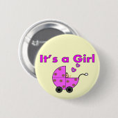 Neues Baby "es ist ein Mädchen-" Geschenke Button (Vorne & Hinten)