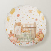 Neues Baby feiern Rundes Kissen (Rückseite)