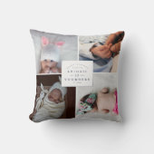 Neues Baby Foto Collage Throw Kissen (Vorderseite)
