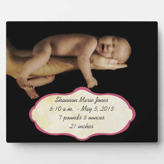 Neues Baby-Foto Fotoplatte (Vorderseite)