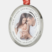 Neues Baby Foto Keepake Erste Weihnachtsfeier Ornament Aus Metall (Links)