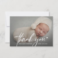 Neues Baby-Foto kleine Dankeschön-Herz-Geburt