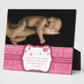 Neues Baby Foto Niedlich Rosa Holzkörner Niedliche Fotoplatte (Seite)